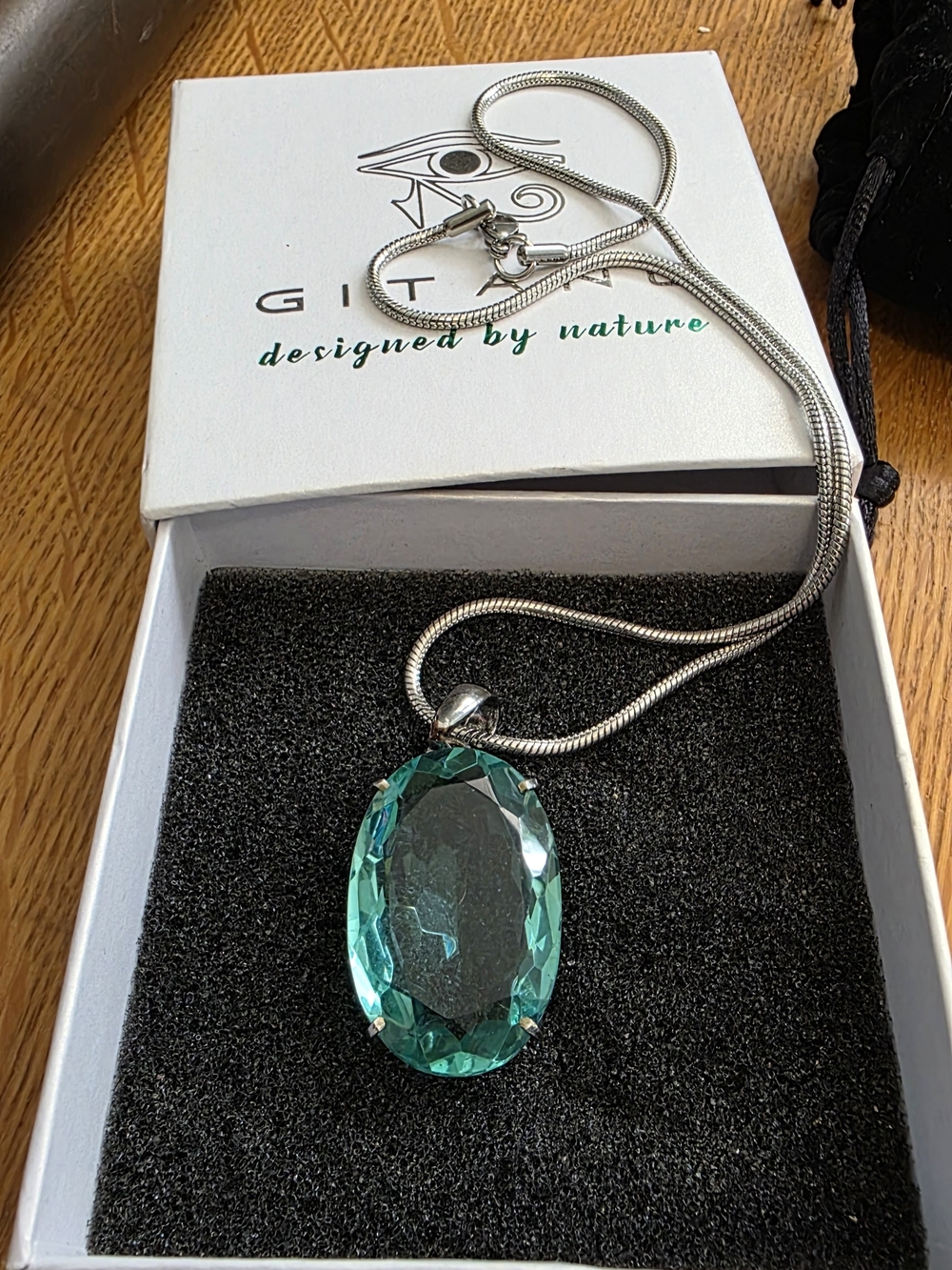 Green Apatite Sterling Silver Gemstone Pendant Necklace